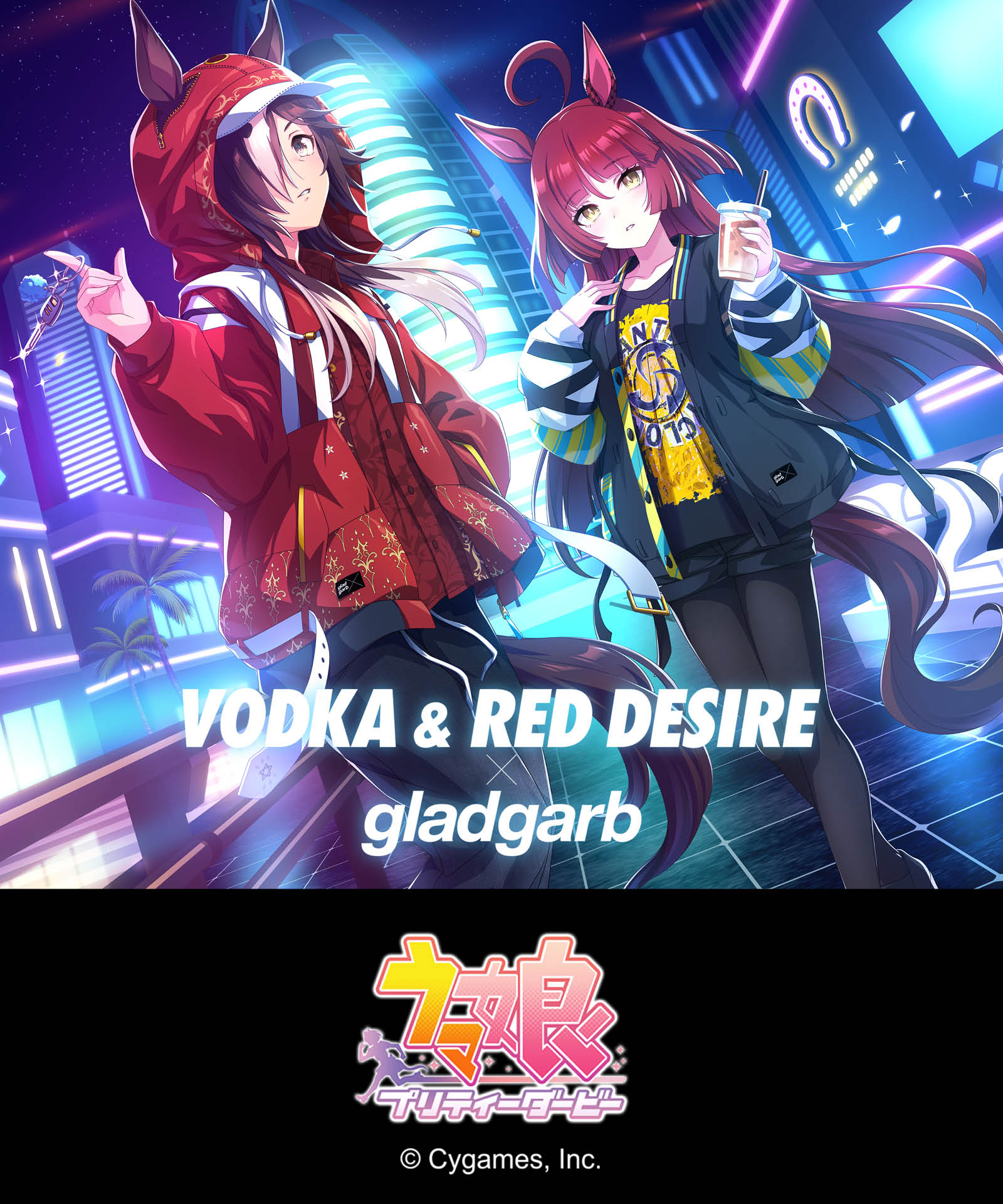 GG0226/UM03 : ウマ娘 プリティーダービー×gladgarb Vodka T-shirt